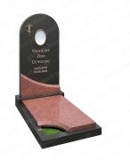 Одинарный памятник с черного и красаного гранита аркой